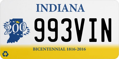 IN license plate 993VIN