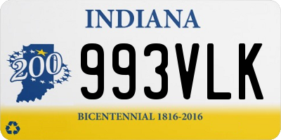 IN license plate 993VLK