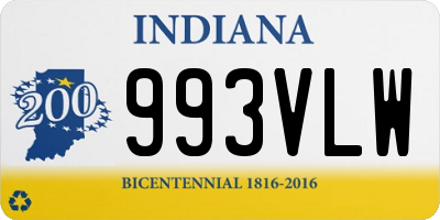 IN license plate 993VLW