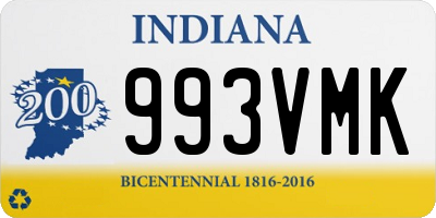 IN license plate 993VMK