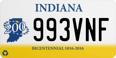 IN license plate 993VNF