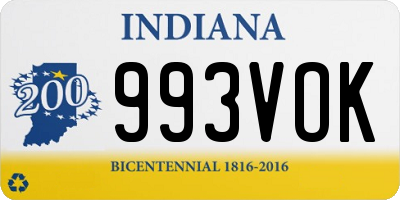 IN license plate 993VOK