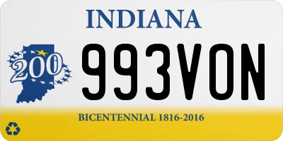 IN license plate 993VON