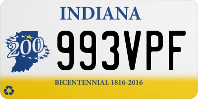 IN license plate 993VPF