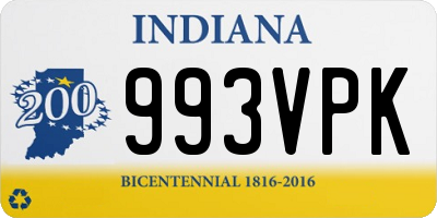 IN license plate 993VPK