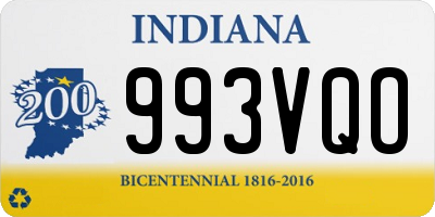 IN license plate 993VQO