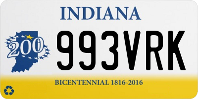 IN license plate 993VRK