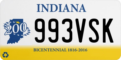 IN license plate 993VSK