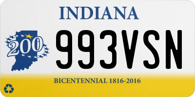 IN license plate 993VSN