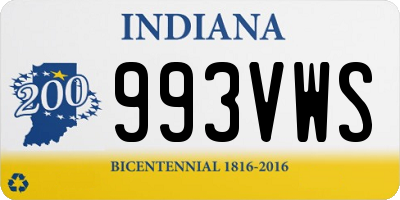 IN license plate 993VWS