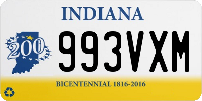 IN license plate 993VXM