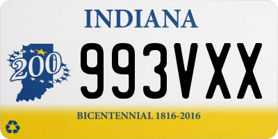 IN license plate 993VXX