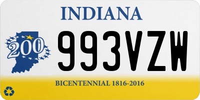 IN license plate 993VZW