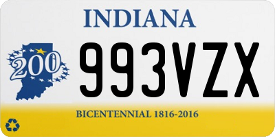 IN license plate 993VZX