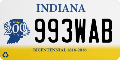 IN license plate 993WAB