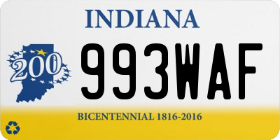 IN license plate 993WAF