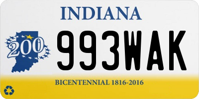 IN license plate 993WAK