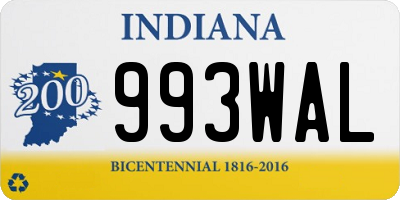 IN license plate 993WAL