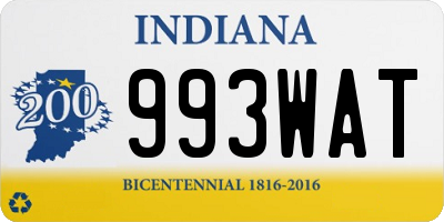 IN license plate 993WAT