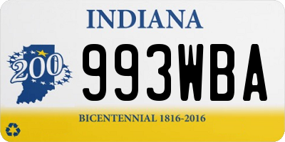 IN license plate 993WBA