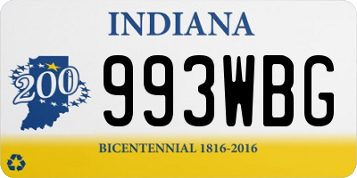 IN license plate 993WBG