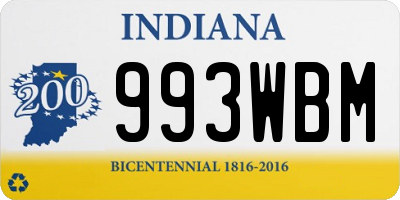 IN license plate 993WBM