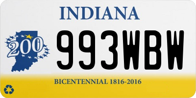 IN license plate 993WBW