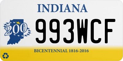 IN license plate 993WCF