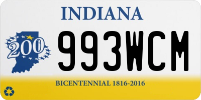 IN license plate 993WCM