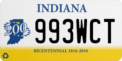 IN license plate 993WCT