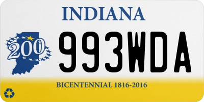 IN license plate 993WDA