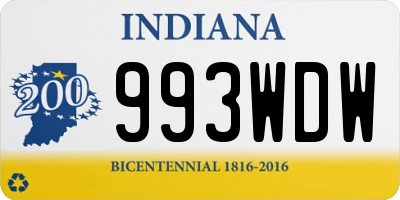 IN license plate 993WDW