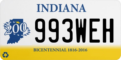 IN license plate 993WEH