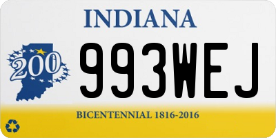 IN license plate 993WEJ