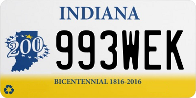 IN license plate 993WEK