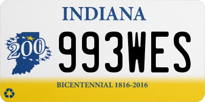 IN license plate 993WES