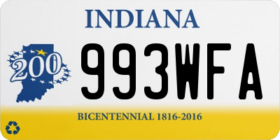 IN license plate 993WFA