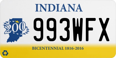 IN license plate 993WFX