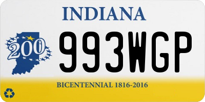 IN license plate 993WGP