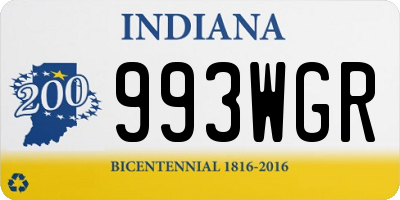 IN license plate 993WGR