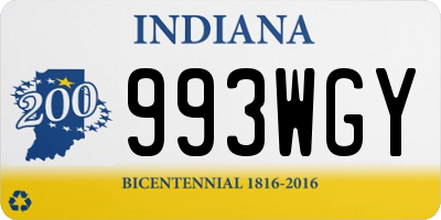 IN license plate 993WGY