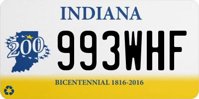 IN license plate 993WHF