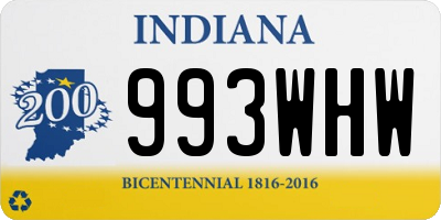 IN license plate 993WHW