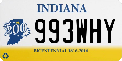 IN license plate 993WHY