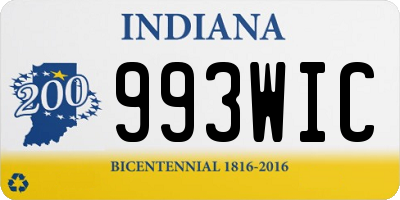 IN license plate 993WIC