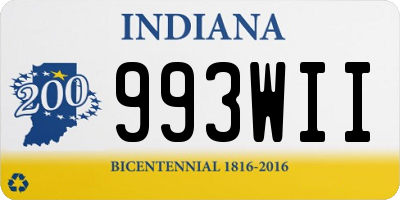 IN license plate 993WII