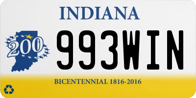 IN license plate 993WIN