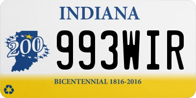 IN license plate 993WIR