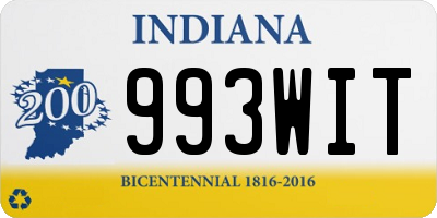 IN license plate 993WIT