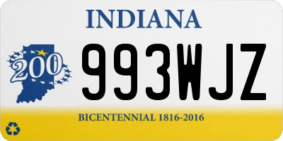 IN license plate 993WJZ